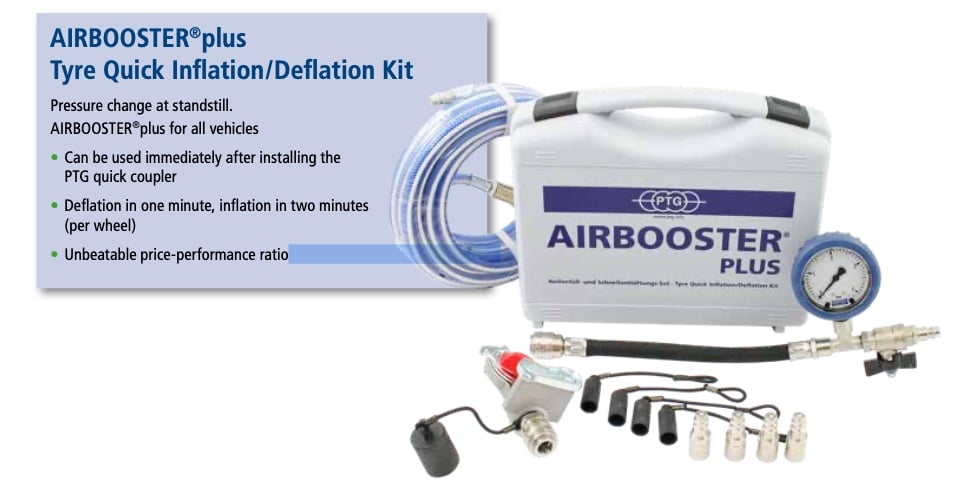 AIRBOOSTER®plus Systems for Adjusting Tire Pressure when Stationary
